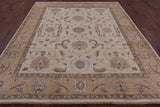 Ivory Peshawar Hand Knotted Rug - 8' 3" X 9' 10" - Golden Nile
