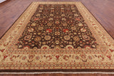 Brown Peshawar Handmade Wool Rug - 10' 0" x 13' 8" - Golden Nile