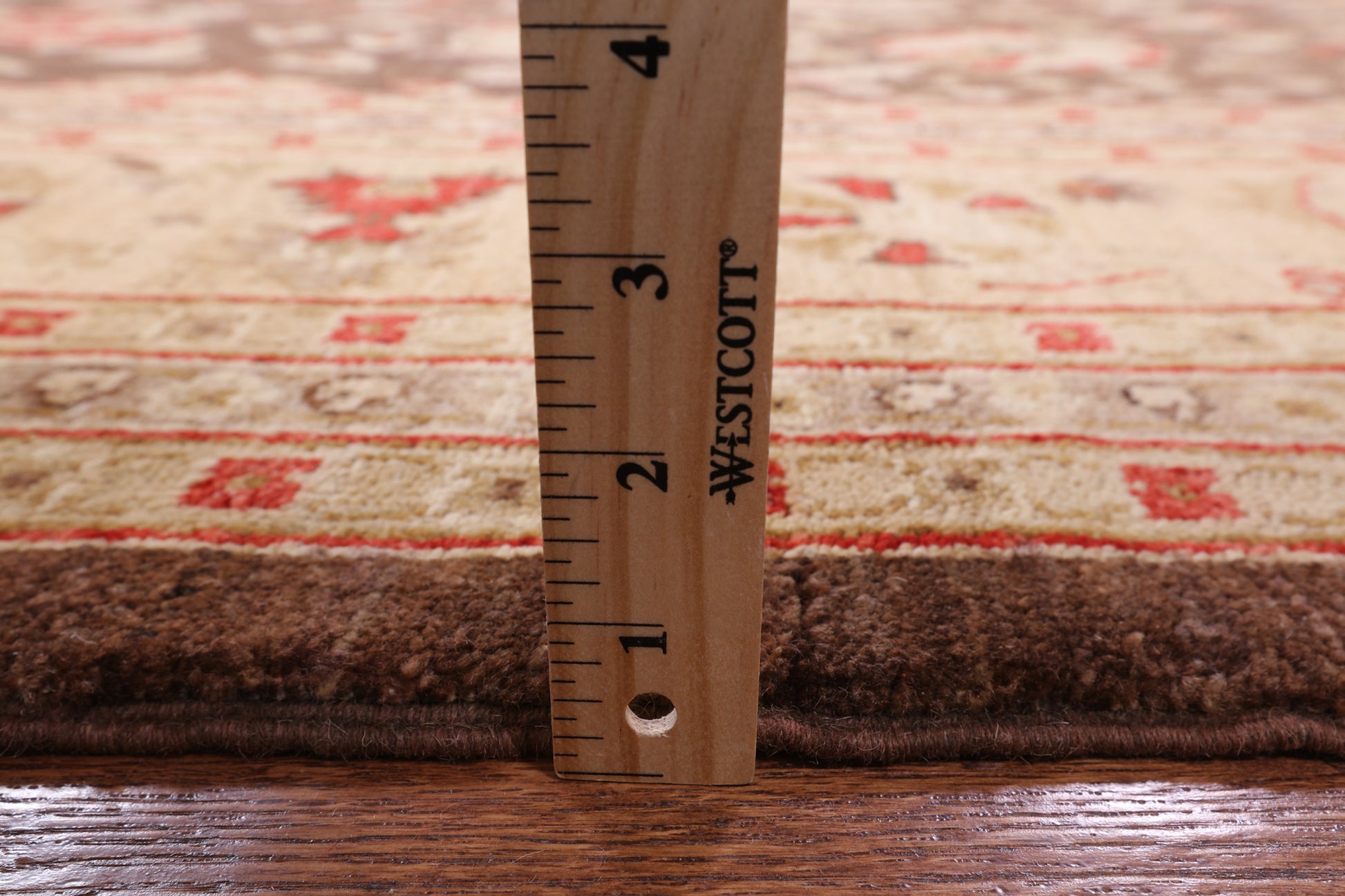 Brown Peshawar Handmade Wool Rug - 10' 0" x 13' 8" - Golden Nile
