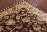 Brown Chobi Peshawar Hand Knotted Wool Rug - 7' 10" x 9' 6" - Golden Nile