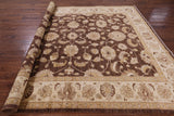 Brown Chobi Peshawar Hand Knotted Wool Rug - 7' 10" x 9' 6" - Golden Nile