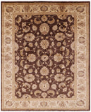 Brown Chobi Peshawar Hand Knotted Wool Rug - 7' 10" x 9' 6" - Golden Nile