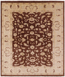 Brown Chobi Peshawar Handmade Wool Rug - 8' 5" x 10' 1" - Golden Nile