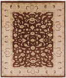 Brown Chobi Peshawar Handmade Wool Rug - 8' 5" x 10' 1" - Golden Nile