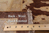 Brown Chobi Peshawar Handmade Wool Rug - 8' 5" x 10' 1" - Golden Nile