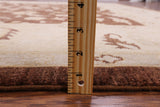 Brown Chobi Peshawar Handmade Wool Rug - 8' 5" x 10' 1" - Golden Nile