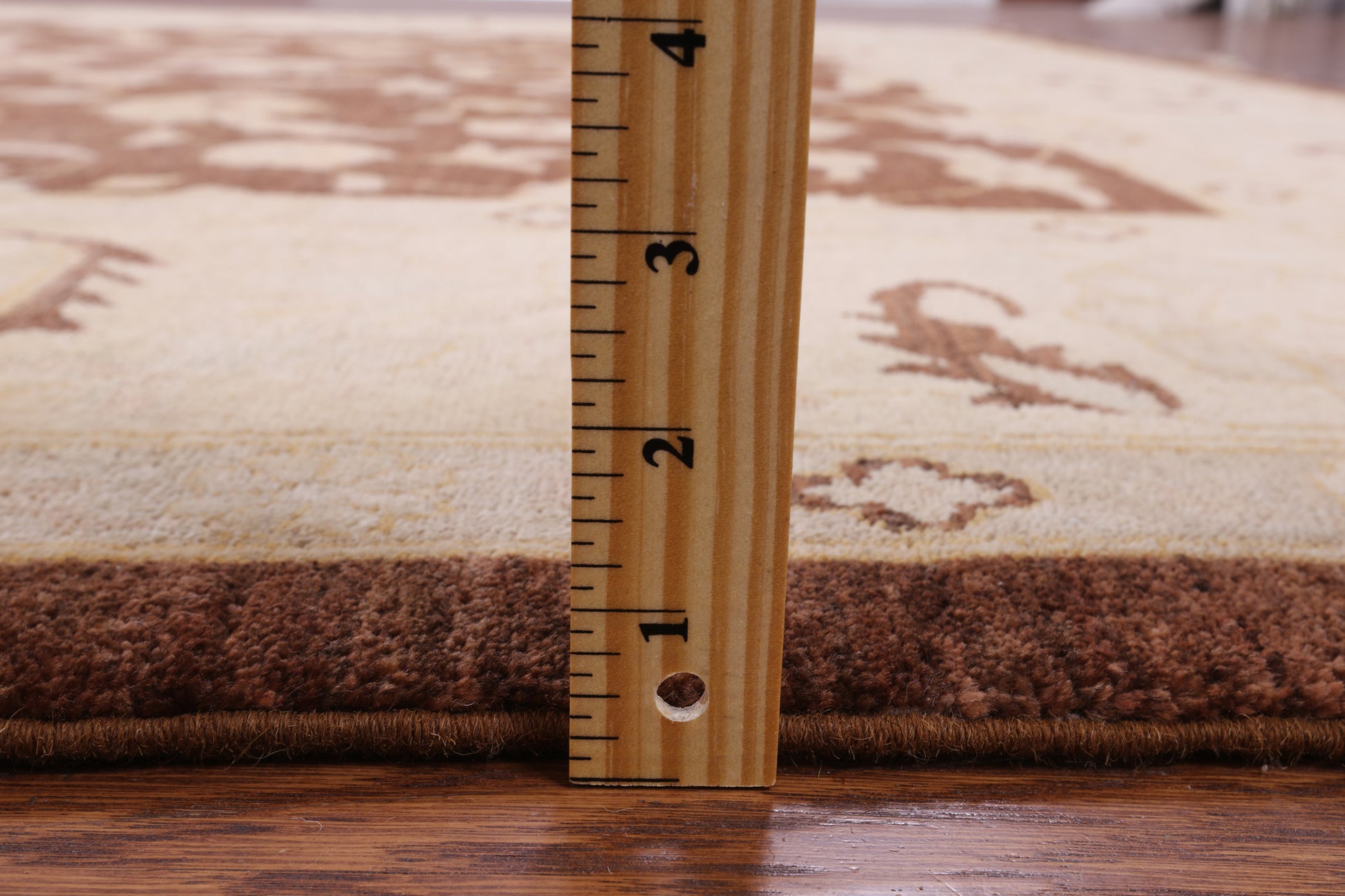 Brown Chobi Peshawar Handmade Wool Rug - 8' 5" x 10' 1" - Golden Nile