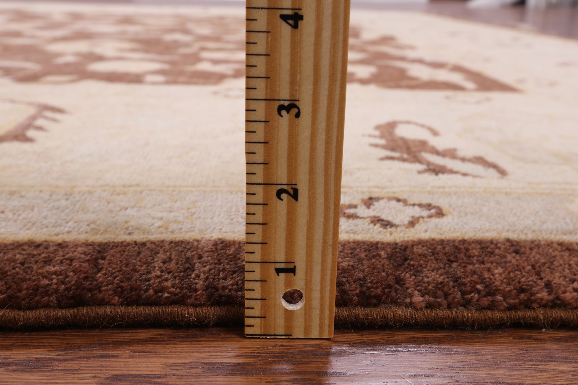 Brown Chobi Peshawar Handmade Wool Rug - 8' 5" x 10' 1" - Golden Nile
