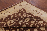 Brown Chobi Peshawar Handmade Wool Rug - 8' 5" x 10' 1" - Golden Nile