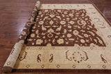 Brown Chobi Peshawar Handmade Wool Rug - 8' 5" x 10' 1" - Golden Nile