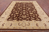 Brown Chobi Peshawar Handmade Wool Rug - 8' 5" x 10' 1" - Golden Nile