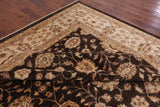 Brown Chobi Peshawar Handmade Wool Area Rug - 9' 10" x 13' 10" - Golden Nile
