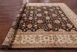 Brown Chobi Peshawar Handmade Wool Area Rug - 9' 10" x 13' 10" - Golden Nile