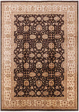 Brown Chobi Peshawar Handmade Wool Area Rug - 9' 10" x 13' 10" - Golden Nile