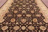 Brown Chobi Peshawar Handmade Wool Area Rug - 9' 10" x 13' 10" - Golden Nile