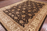Brown Chobi Peshawar Handmade Wool Area Rug - 9' 10" x 13' 10" - Golden Nile