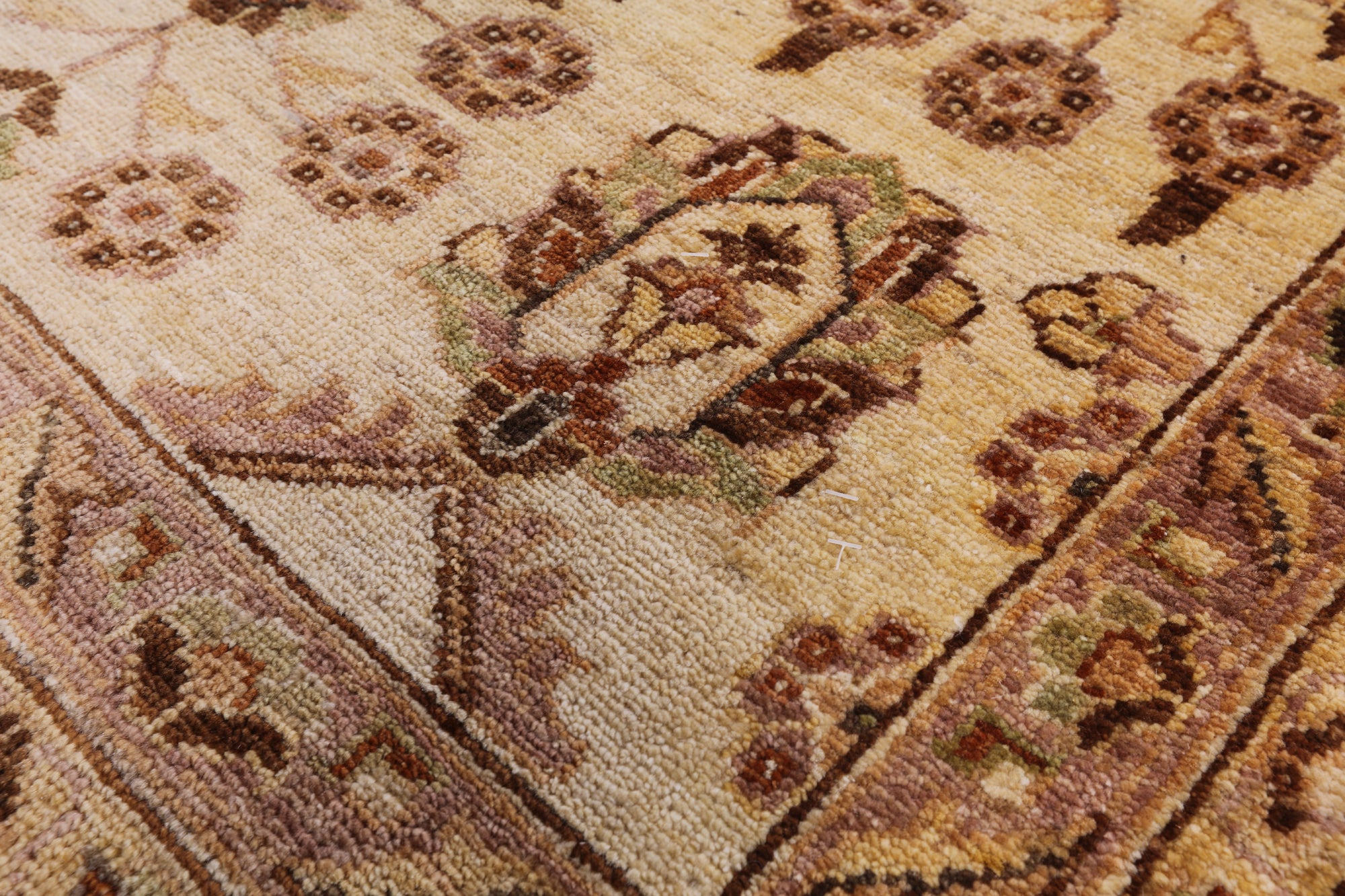 Brown Chobi Peshawar Handmade Wool Area Rug - 9' 10" x 13' 10" - Golden Nile