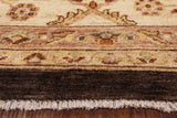 Brown Chobi Peshawar Handmade Wool Area Rug - 9' 10" x 13' 10" - Golden Nile