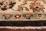 Brown Chobi Peshawar Hand Knotted Wool Area Rug - 6' 1" X 9' 2" - Golden Nile