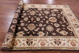 Brown Chobi Peshawar Hand Knotted Wool Area Rug - 6' 1" X 9' 2" - Golden Nile