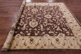 Brown Chobi Peshawar Handmade Wool Area Rug - 8' 1" X 9' 10" - Golden Nile