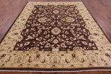 Brown Chobi Peshawar Handmade Wool Area Rug - 8' 1" X 9' 10" - Golden Nile