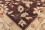 Brown Chobi Peshawar Handmade Wool Area Rug - 8' 1" X 9' 10" - Golden Nile