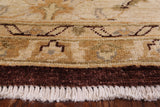 Brown Chobi Peshawar Hand Knotted Wool Area Rug - 6' 0" X 9' 2" - Golden Nile