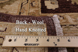 Brown Chobi Peshawar Hand Knotted Wool Area Rug - 6' 0" X 9' 2" - Golden Nile