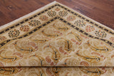 Ivory William Morris Handmade Wool Area Rug - 8' 10" x 11' 10" - Golden Nile