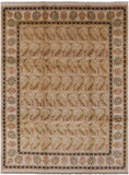 Ivory William Morris Handmade Wool Area Rug - 8' 10" x 11' 10" - Golden Nile