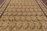 Ivory William Morris Handmade Wool Area Rug - 8' 10" x 11' 10" - Golden Nile
