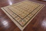 Ivory William Morris Handmade Wool Area Rug - 8' 10" x 11' 10" - Golden Nile