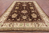 Brown Chobi Peshawar Hand Knotted Area Rug - 8' 7" X 12' 3" - Golden Nile