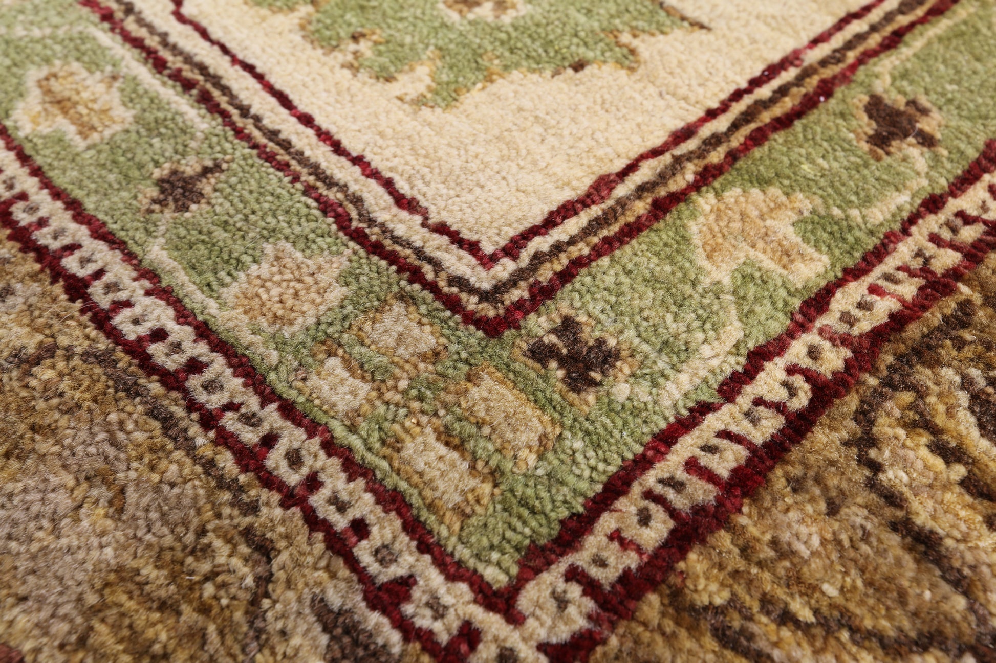 Brown Chobi Peshawar Hand Knotted Area Rug - 8' 7" X 12' 3" - Golden Nile