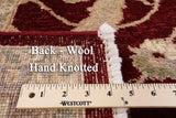 Red Chobi Peshawar Handmade Wool Area Rug - 6' 7" X 9' 8" - Golden Nile