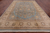 Blue Peshawar Handmade Wool Rug - 9' 1" X 12' 6" - Golden Nile