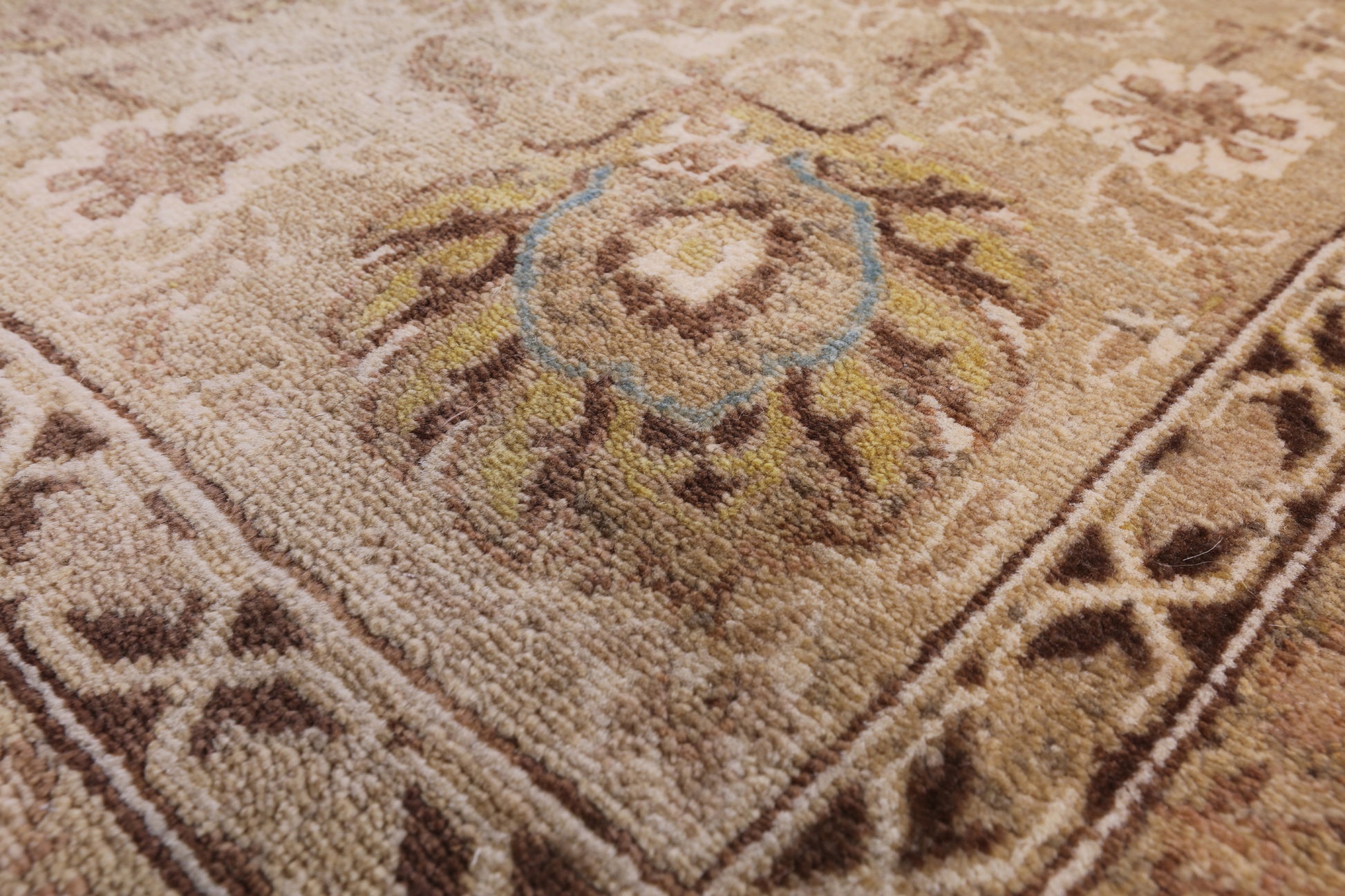 Blue Peshawar Handmade Wool Rug - 9' 1" X 12' 6" - Golden Nile