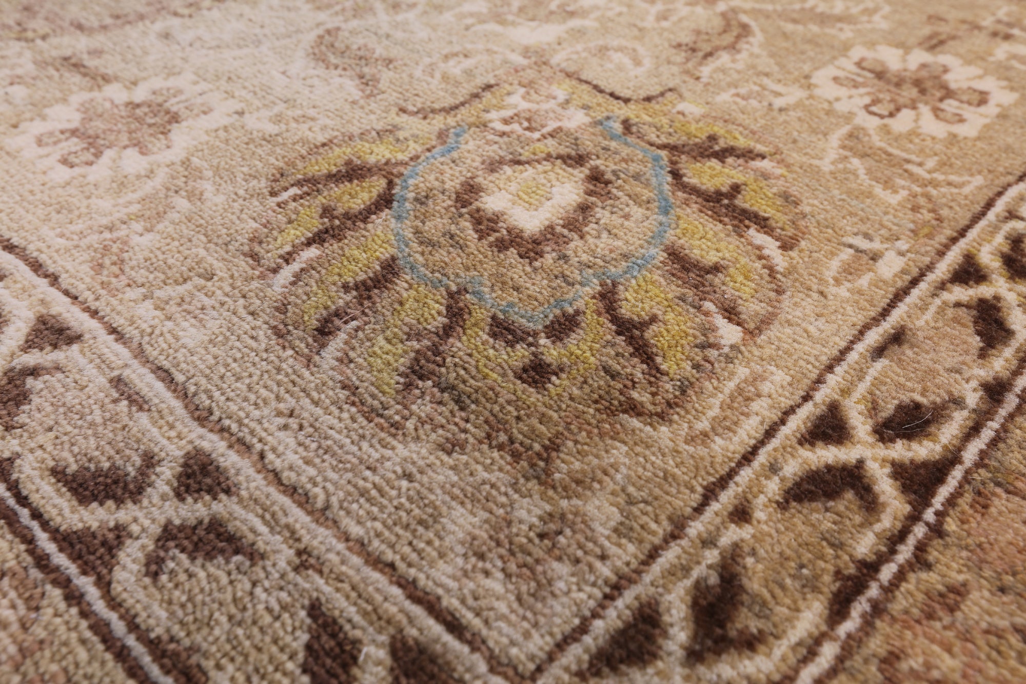 Blue Peshawar Handmade Wool Rug - 9' 1" X 12' 6" - Golden Nile
