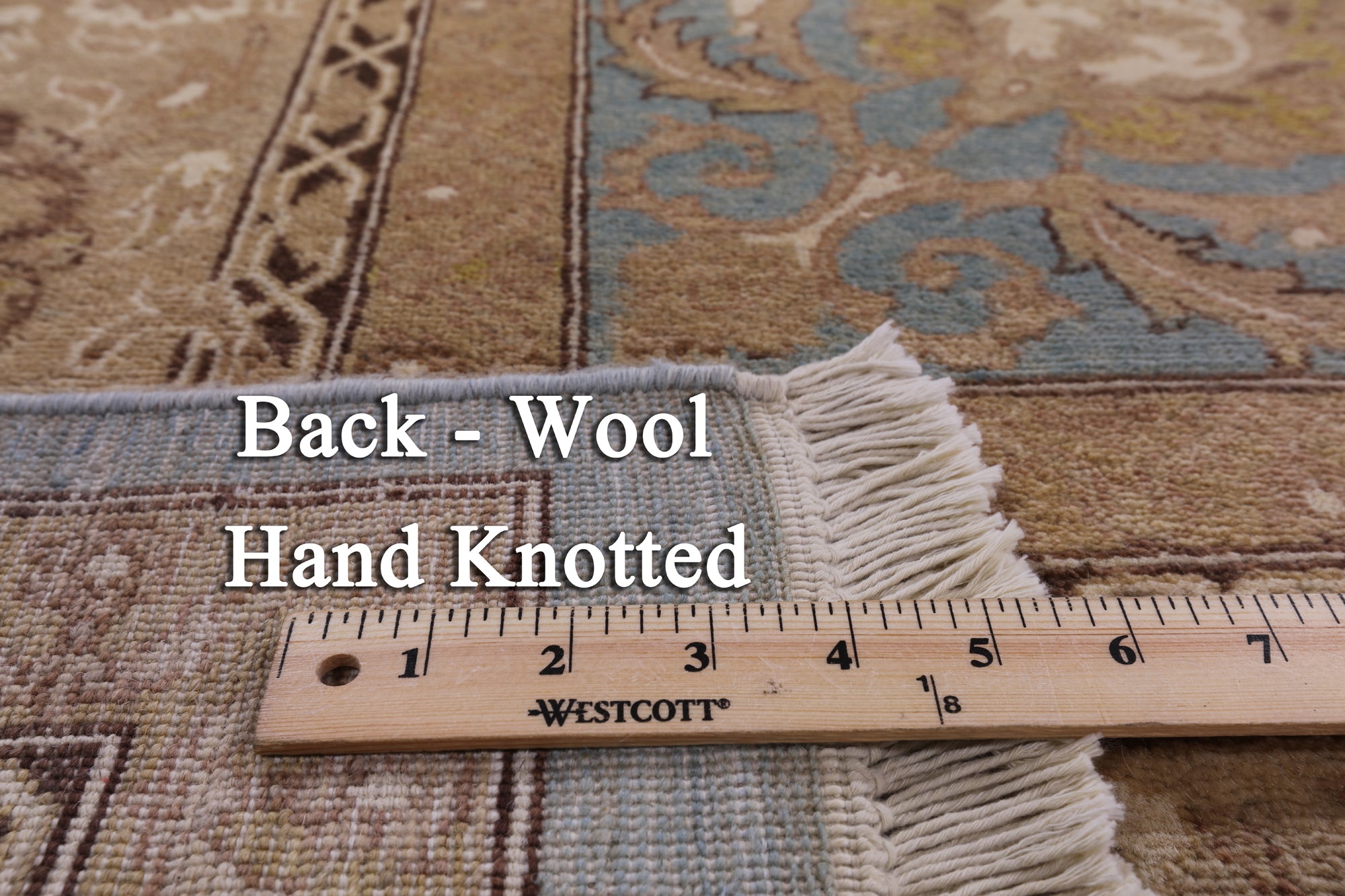 Blue Peshawar Handmade Wool Rug - 9' 1" X 12' 6" - Golden Nile