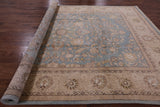Blue Peshawar Handmade Wool Rug - 9' 1" X 12' 6" - Golden Nile