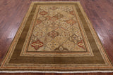 Chobi Peshawar Handmade Wool Rug - 6' 1" X 8' 7" - Golden Nile
