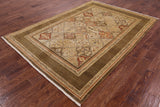 Chobi Peshawar Handmade Wool Rug - 6' 1" X 8' 7" - Golden Nile