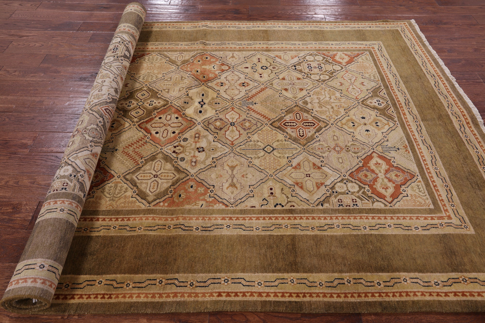 Chobi Peshawar Handmade Wool Rug - 6' 1" X 8' 7" - Golden Nile