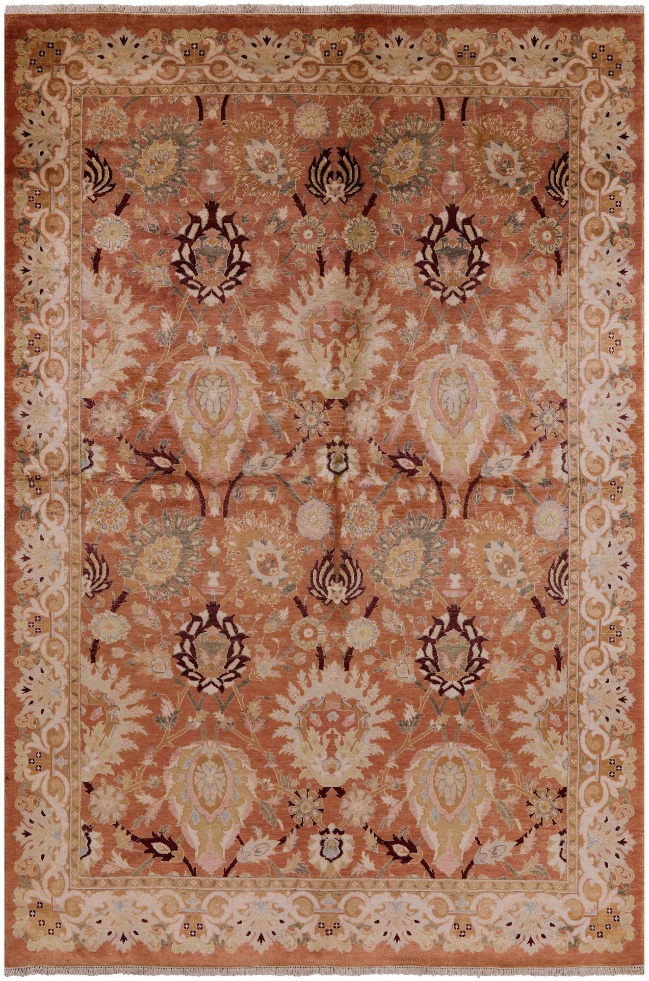 Chobi Peshawar Hand Knotted Wool Rug - 6' 0" X 8' 10" - Golden Nile