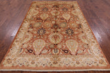 Chobi Peshawar Hand Knotted Wool Rug - 6' 0" X 8' 10" - Golden Nile