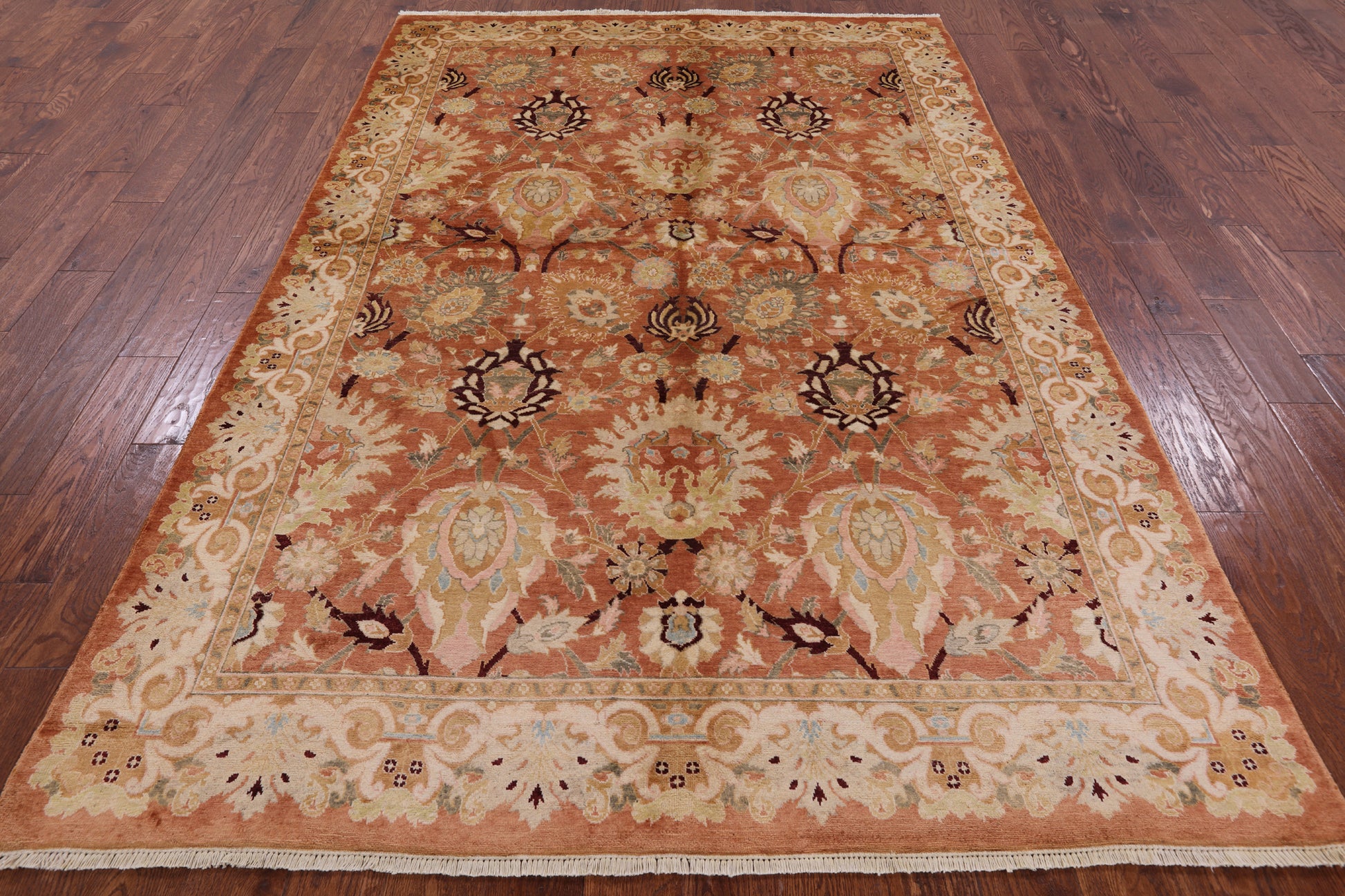 Chobi Peshawar Hand Knotted Wool Rug - 6' 0" X 8' 10" - Golden Nile