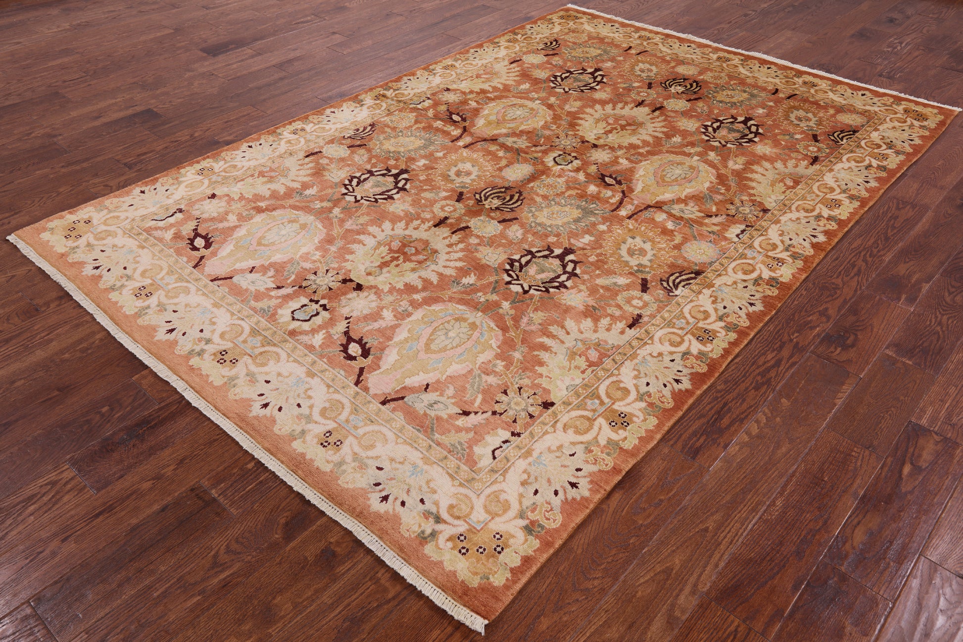 Chobi Peshawar Hand Knotted Wool Rug - 6' 0" X 8' 10" - Golden Nile