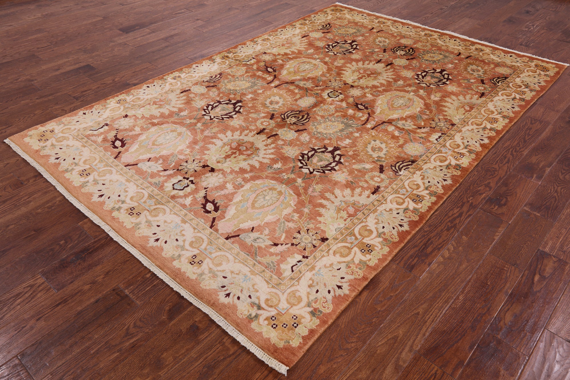 Chobi Peshawar Hand Knotted Wool Rug - 6' 0" X 8' 10" - Golden Nile