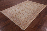 Chobi Peshawar Handmade Wool Rug - 6' 0" X 8' 10" - Golden Nile